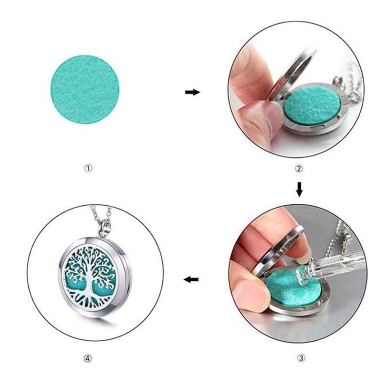 GFONDINGD Aromatherapy Essential Oil Diffuser Necklace Stainless Steel lnspirational Locket Pendantï¼ˆDog Pawï¼‰ - Image 4